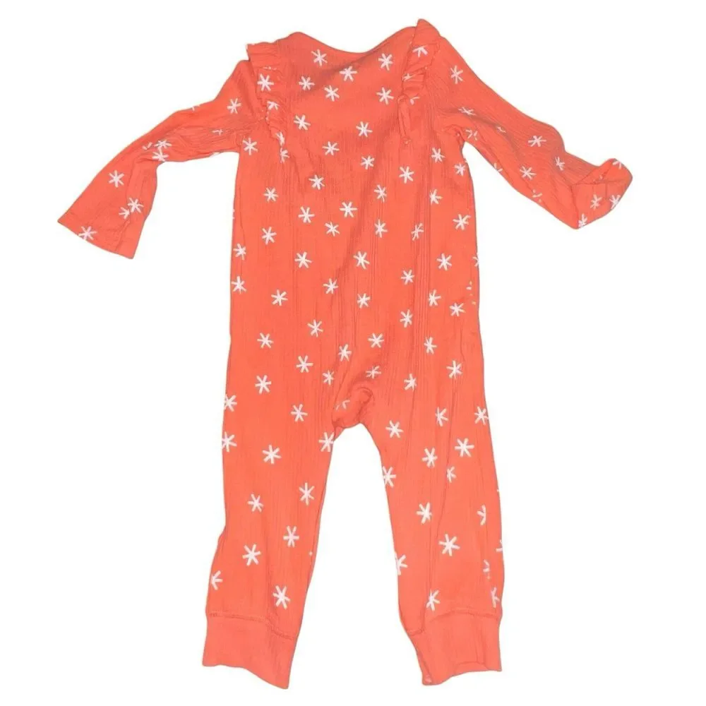 Set Of 3 Girls Baby One Piece Outfits Floral Stars 12 Months Cat & Jack Old Navy